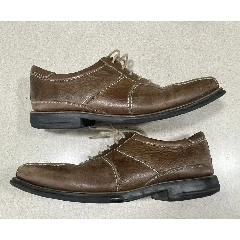 SANDRO Men's Casual Oxfords Size 11 D Brown Leather Comfort Gel-Made in Brazil